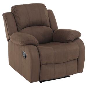 Állítható relaxáló fotel, barna szövet, ASKOY