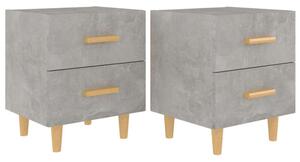 Skandináv Éjjeliszekrény Szett - 2 db - Beton Szürke - 40x35x47,5cm