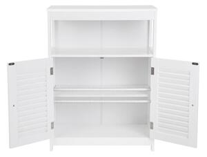 Fehér szekrény polcokkal és ajtókkal, magasság 80 cm - Songmics