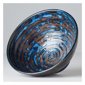 Copper Swirl kék kerámia tál, ø 16 cm - MIJ