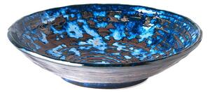Copper Swirl kék kerámia mélytányér, ø 24 cm - MIJ