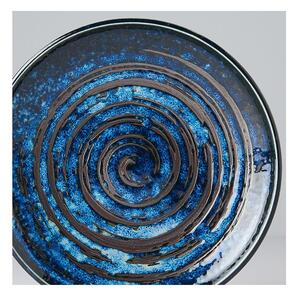 Copper Swirl kék kerámia tányér, ø 17 cm - MIJ
