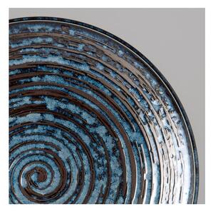 Copper Swirl kék kerámia tányér, ø 25 cm - MIJ