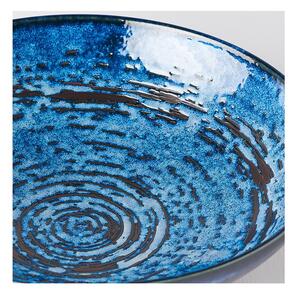 Copper Swirl kék kerámia szervírozó tál, ø 28 cm - MIJ