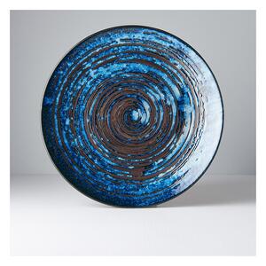 Copper Swirl kék kerámia tányér, ø 29 cm - MIJ