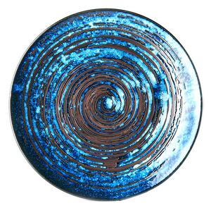 Copper Swirl kék kerámia tányér, ø 29 cm - MIJ
