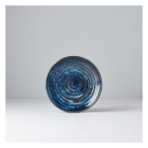 Copper Swirl kék kerámia tányér, ø 17 cm - MIJ
