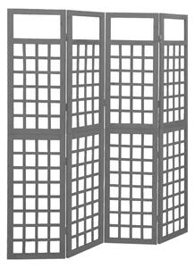 4 Paneles Fekete Fenyőfa Térelválasztó - 161x180cm