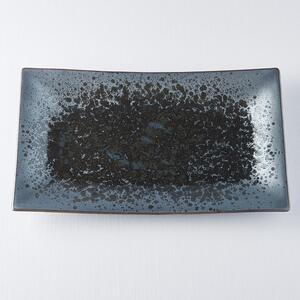 Pearl fekete-szürke kerámia szervírozó tányér, 33 x 19 cm - MIJ