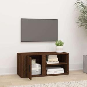 Barna tölgyszínű szerelt fa tv-szekrény 80x31,5x36 cm