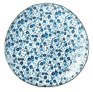 Daisy kék-fehér kerámia tányér, ø 19 cm - MIJ