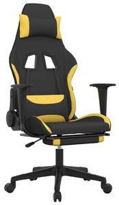 Gamer Szék - Fekete-Sárga - Állítható - Lábtartóval