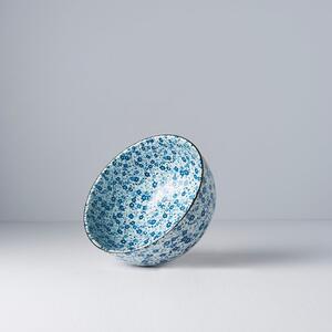 Daisy kék-fehér kerámia tál udonhoz, ø 16 cm - MIJ