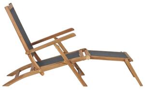 VidaXL Teakfa Napozószék Lábtartóval - 152cm
