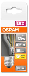 OSRAM Star LED kisgömb, átlátszó üveg búra, 7W 806lm 2700K E27, átlagos élettartam: 15000 óra, fényszín: meleg fehér LED ST CL P 60 FIL 7W 2700K E27 ( 4058075434882 )