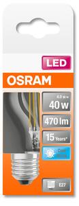 OSRAM Star LED kisgömb, átlátszó üveg búra, 4W 470lm 4000K E27, átlagos élettartam: 15000 óra, fényszín: hideg fehér LED ST CL P 40 FIL 4W 4000K E27 ( 4058075435148 )