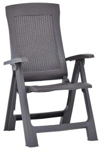 VidaXL 2 db mokka dönthető műanyag kerti szék