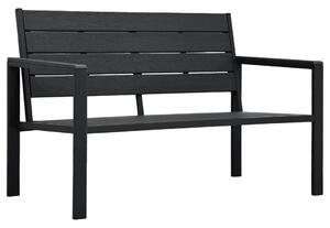 Fekete fautánzatú hdpe kerti pad 120 cm