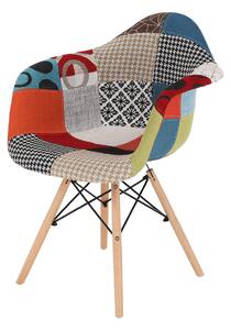 KONDELA Fotel, anyag patchwork/bükk, TOBO 3 NEW