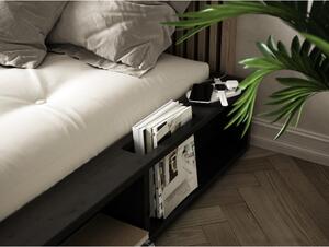 Ziggy fekete kétszemélyes tömörfa ágy fekete Double Latex futon matraccal és tatamival, 140 x 200 cm - Karup Design