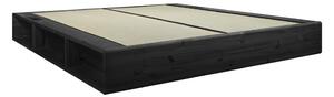Ziggy fekete kétszemélyes tömörfa ágy fekete Double Latex futon matraccal és tatamival, 140 x 200 cm - Karup Design