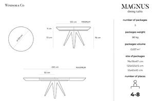 Magnus bővíthető étkezőasztal fekete fémlábakkal, ø 120 cm - Windsor & Co Sofas