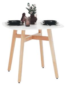 KONDELA Étkezőasztal, fehér/természetes fa, 80x80 cm, DEJAN 2 NEW