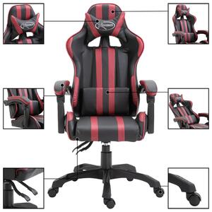 VidaXL bordó műbőr gamer szék