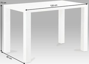 KONDELA Étkezőasztal, fehér magasfényű HG, 120x80 cm, ASPER NEW TYP 2