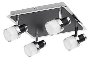 Harold - Fürdőszobai LED lámpa 20W, IP44, króm/fekete/opál - Raba-5024