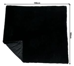 Szőrmés pléd, fekete, 150x180, RABITA NEW TYP 1