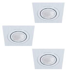 EGLO 98637 AREITIO, beltéri süllyesztett lámpa, GU10 foglalattal, MAX 3X5W teljesítménnyel, csiszolt alumínium / alumínium lámpatest, IP20, kapcsoló nélkül