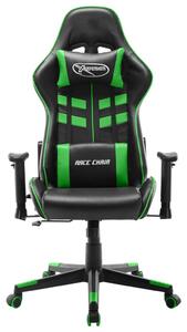 VidaXL fekete és zöld műbőr gamer szék