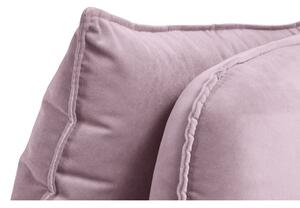 Lento világos rózsaszín bársony kanapé fekete lábakkal, 198 cm - Kooko Home