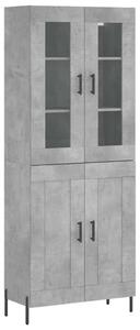 Modern Fa Magasszekrény - Betonszürke - 180 cm