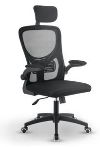 Ergonomikus irodai szék fejtámlával fekete