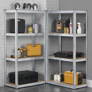 Easy tároló polc készlet 2 db 4 polcos fém és MDF 160x80