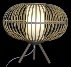 Lámpa, asztali, bambusz, 40x40x36, barna