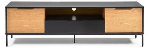 SAVOI fekete-barna TV-állvány, 170 x 50 cm - Kave Home