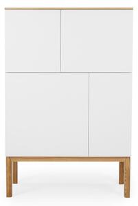 Patch fehér négyajtós szekrény tölgyfa dekoros asztallappal, 92 x 138 cm - Tenzo