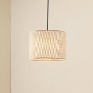 Lindby függesztéklámpa Soula, Ø 26 cm, bézs, műanyag, E27, dimmelhető, Krém / borostyánsárga, Nappali / Étkező, Műanyag, Vidéki otthon / Rusztikus