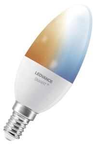 LEDVANCE SMART+ Bluetooth vezérlésű LED fényforrás gyertya alakú szabályozható 5 W-os változtatható színhőmérséklet: fehér 2700-6500 K 470 lm IP20 20 000 óra E14 hangvezérelhető 4058075485235