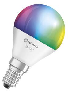 LEDVANCE SMART+ WIFI vezérlésű LED fényforrás Mini bulb szabályozható 5 W-os változtatható színhőmérséklet: fehér / RGBW 2700-6500 K 470 lm IP20 20 000 óra E14 hangvezérelhető 4058075485990