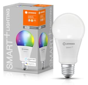 LEDVANCE SMART+ WIFI vezérlésű LED fényforrás Classic forma szabályozható 14 W-os változtatható színhőmérséklet: fehér / RGBW 2700-6500 K 1521 lm IP20 15 000 óra E27 hangvezérelhető 4058075485518