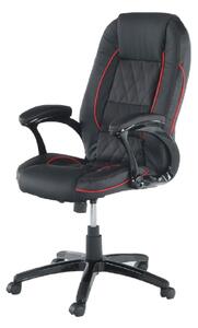 KONDELA Irodai szék, textilbőr fekete/piros szegély, PORSHE New