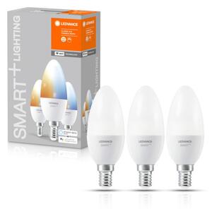 LEDVANCE SMART+ WIFI vezérlésű, LED fényforrás, gyertya alakú, szabályozható, 5 W-os, változtatható színhőmérséklet: fehér 2700-6500 K, 470 lm, IP20, 20 000 óra, E14, hangvezérelhető 4058075485914