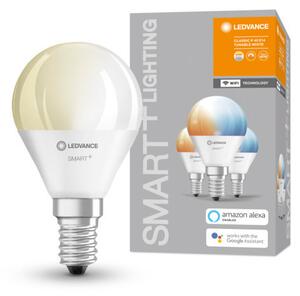 LEDVANCE SMART+ WIFI vezérlésű, LED fényforrás, Mini bulb, szabályozható, 5 W-os, változtatható színhőmérséklet: fehér (2700-6500 K), 470 lm, IP20, 20 000 óra, E14, hangvezérelhető (4058075485976)