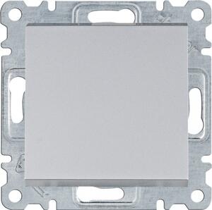 Hager Lumina WL0022 váltókapcsoló (106), ezüst burkolattal, keret nélkül, süllyesztett, rugós bekötés, 10A 250V IP20 (IP44 531884 tömítőkészlettel, külön rendelhető)