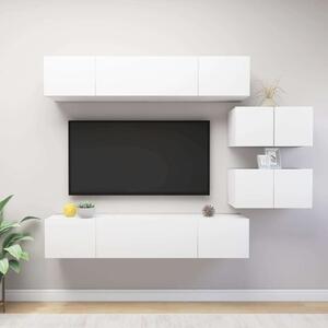 VidaXL 6 részes fehér forgácslap TV-szekrényszett
