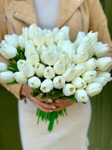 Real touch tulipán fehér 10 szál